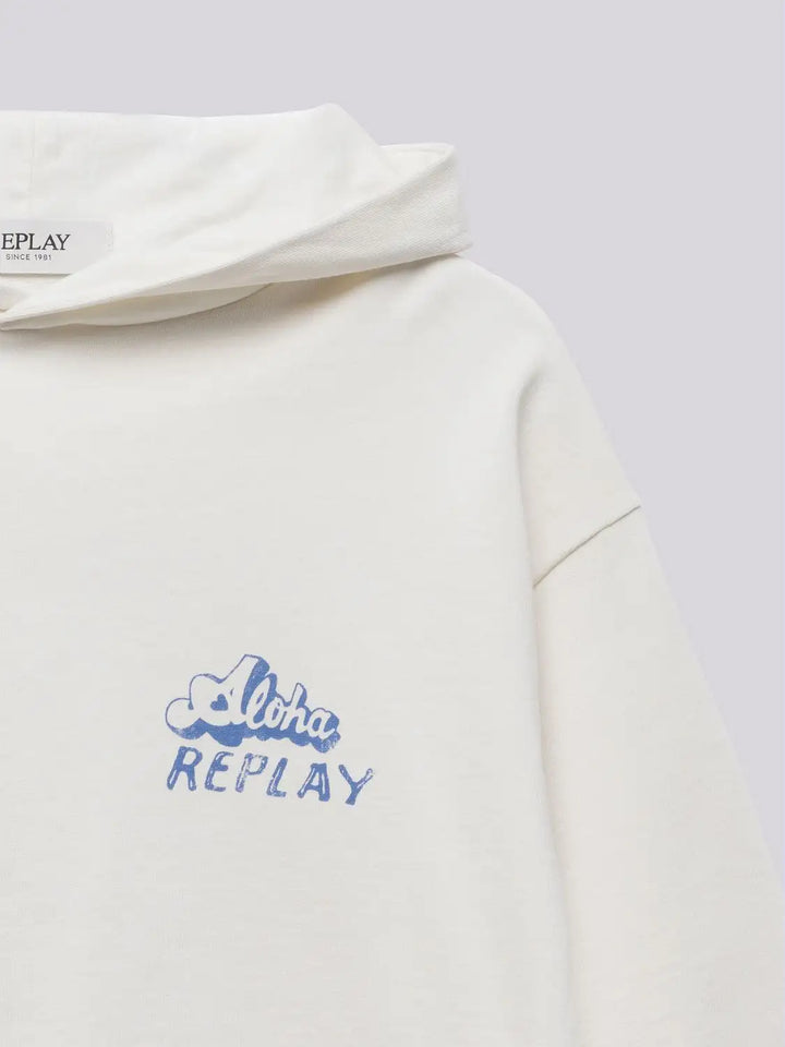 REPLAY & SONS HOODY WITH CONTRASTING PRINT