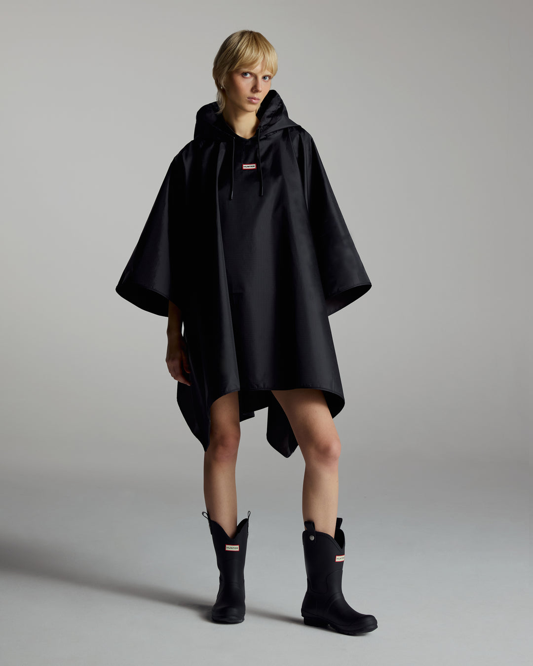 Hunter Packable Poncho Black