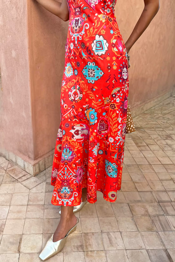 Never Fully Dressed Tomato Tapestry Frida Dress