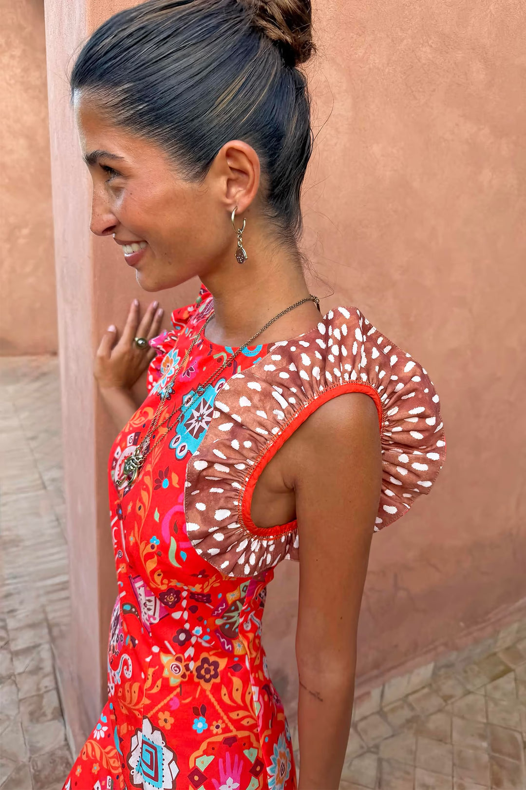 Never Fully Dressed Tomato Tapestry Frida Dress