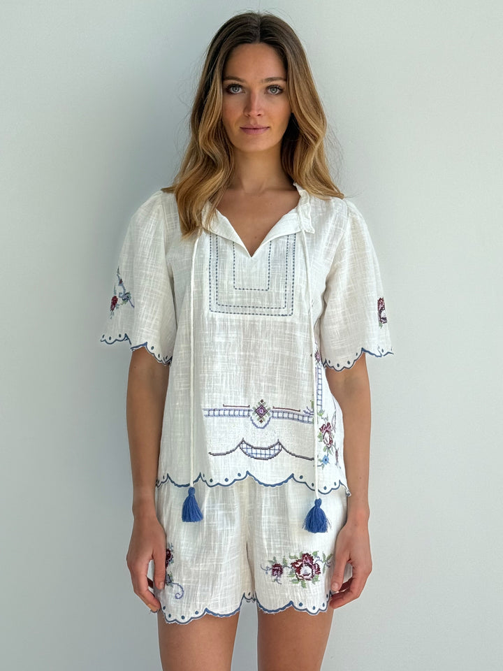 Rose and Rose Valerian Shorts White