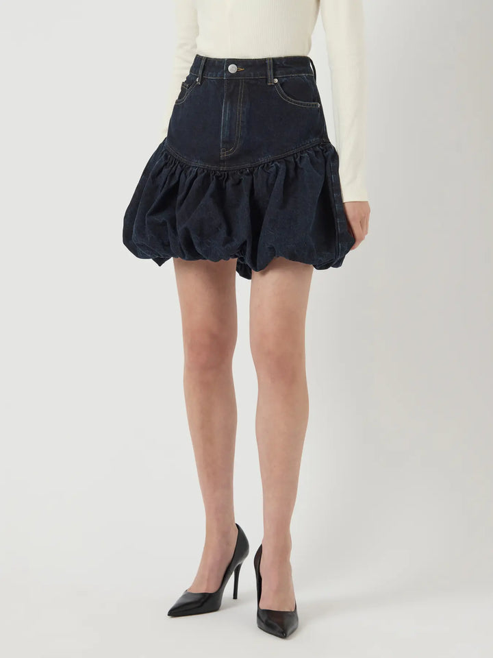 YAS BROOKE HMW DENIM BUBBLE SKIRT