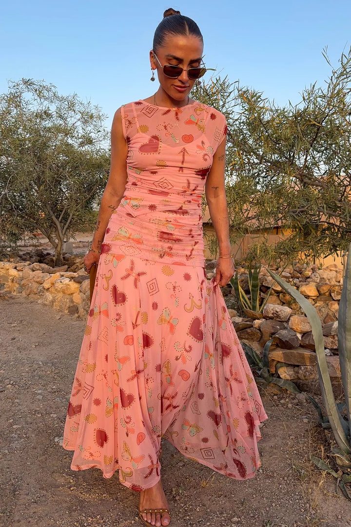 Never Fully Dressed Pink Lacie Maxi Mesh Skirt