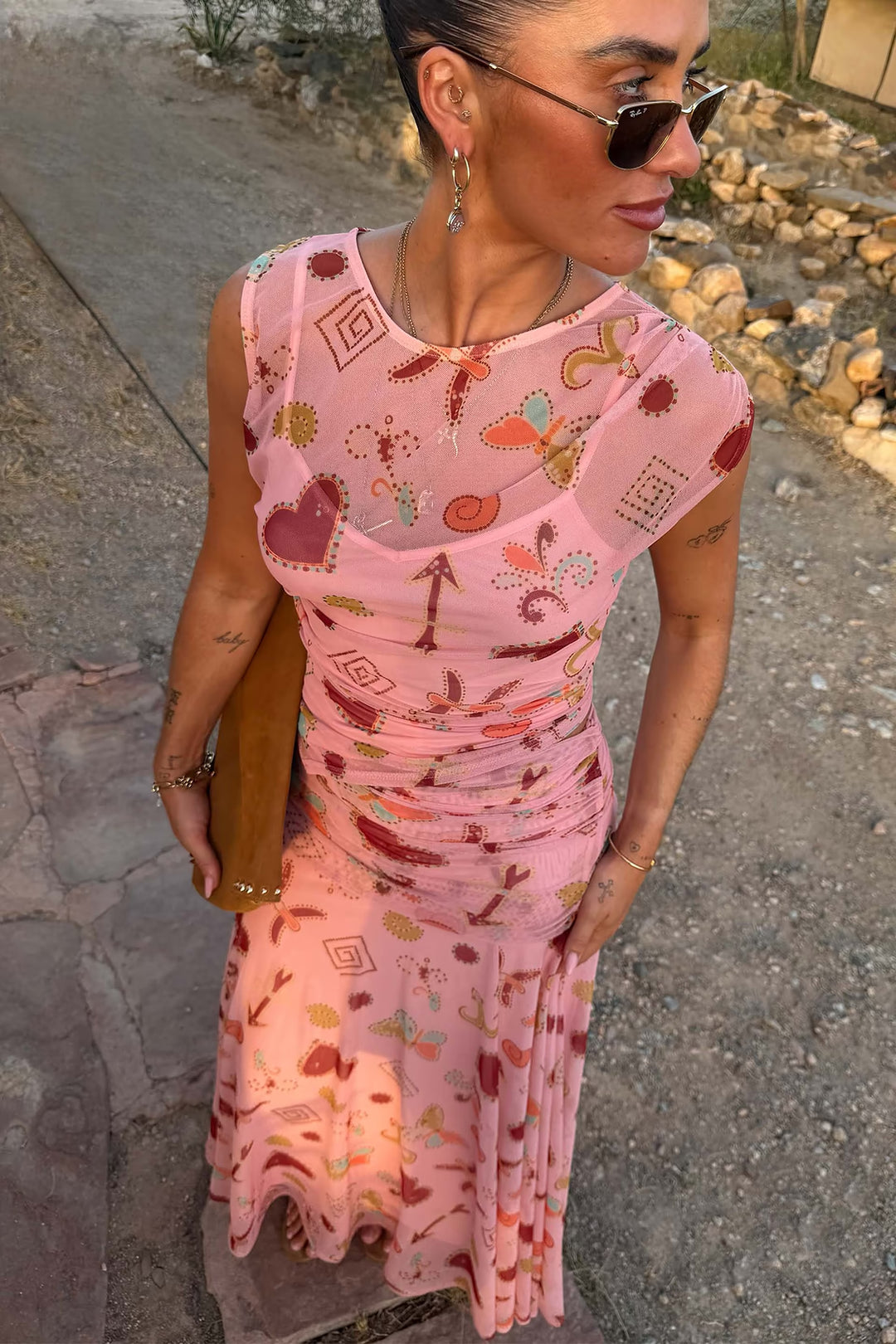 Never Fully Dressed Pink Lacie Mesh Top
