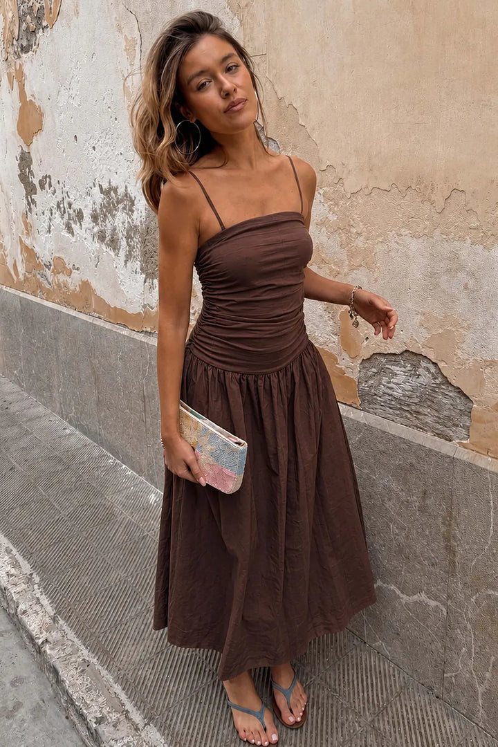 Never Fully Dressed Chocolate Lola Mid-axi Dress