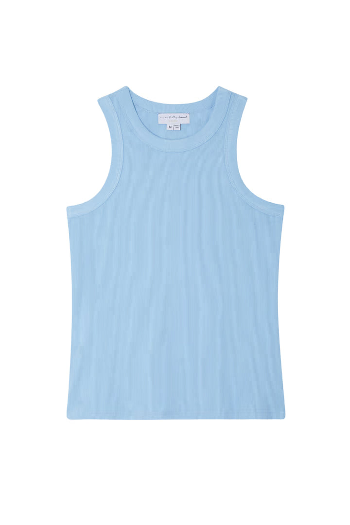 Never Fully Dressed Ice Blue Ribbed Tank Top