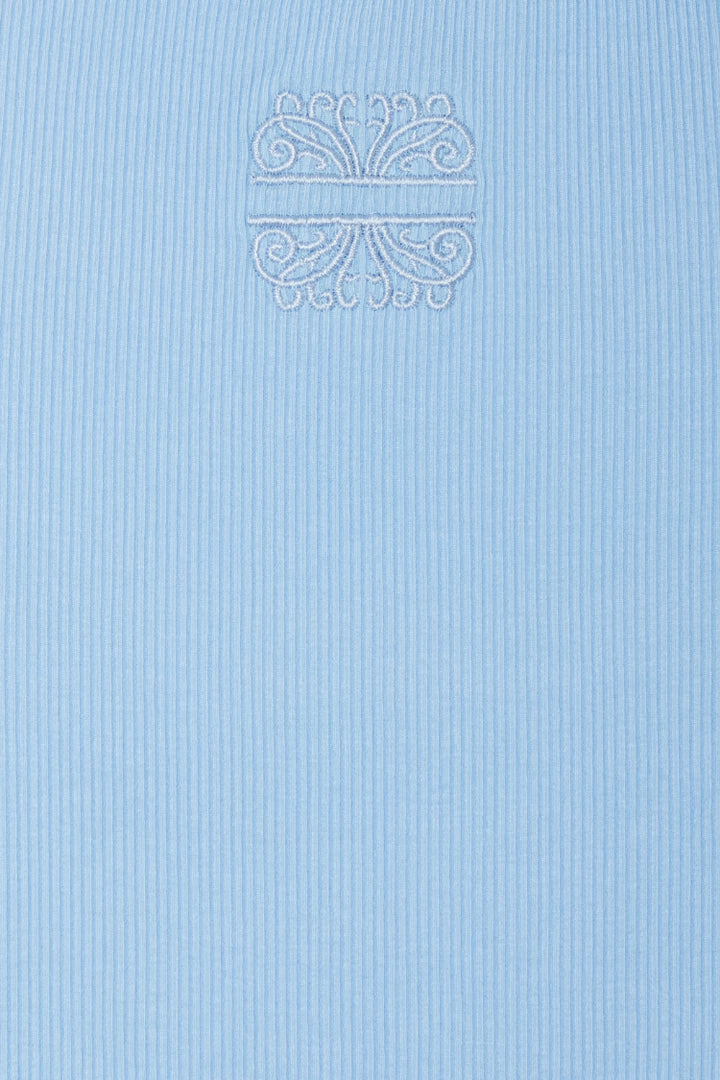 Never Fully Dressed Ice Blue Ribbed Tank Top