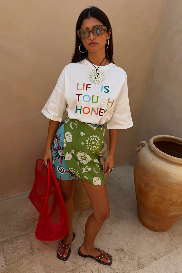 Never Fully Dressed Life Is Tough Embroidered T-Shirt