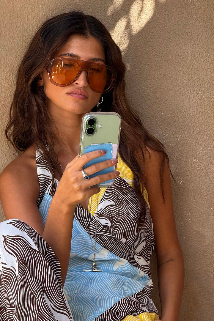 Never Fully Dressed Orange Acetate Visor Sunglasses