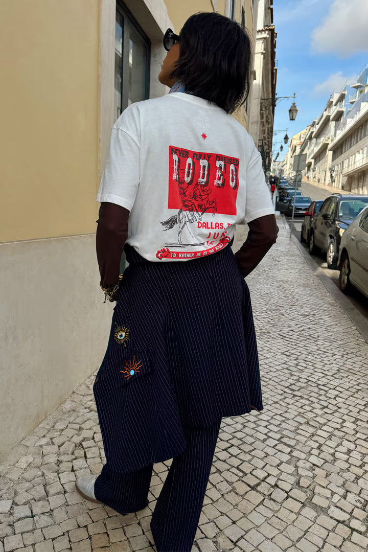 Never Fully Dressed White Rodeo T-shirt