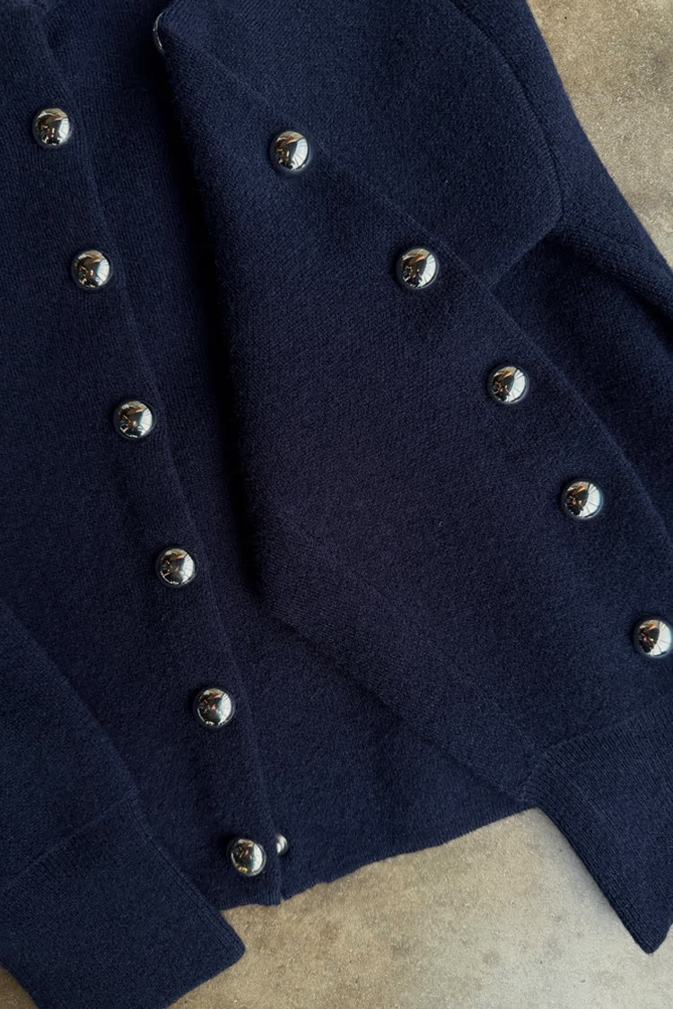 Navy Studded Cardigan