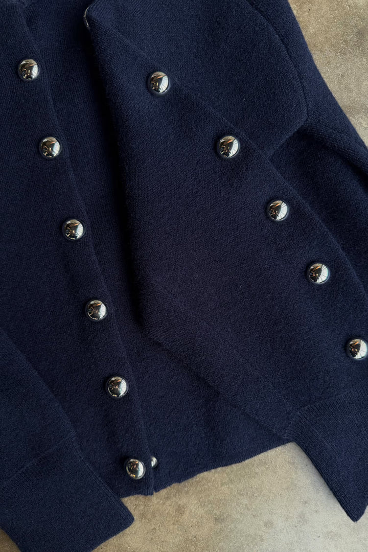 Navy Studded Cardigan