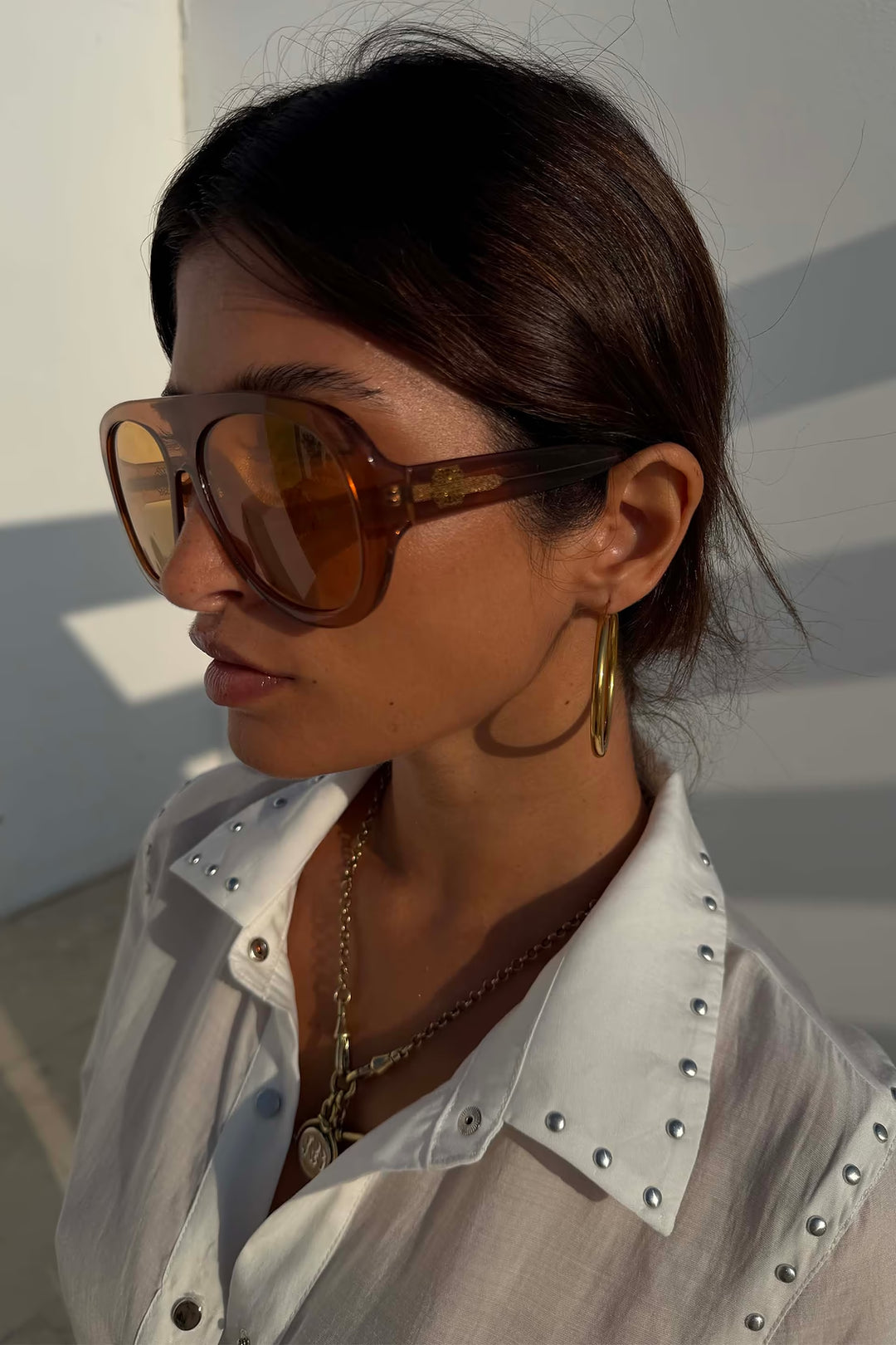 Never Fully Dressed Orange Acetate Visor Sunglasses