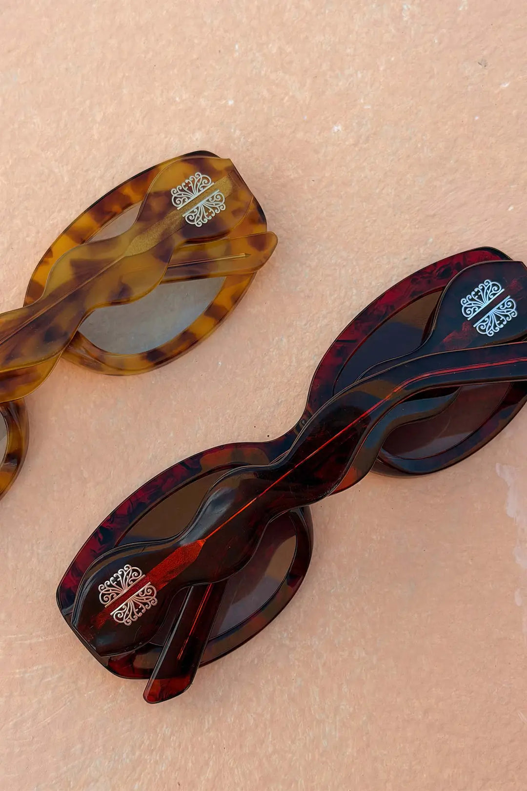 Never Fully Dressed Red Wiggle Arm Acetate Sunglasses