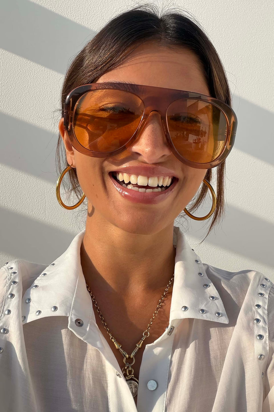 Never Fully Dressed Orange Acetate Visor Sunglasses