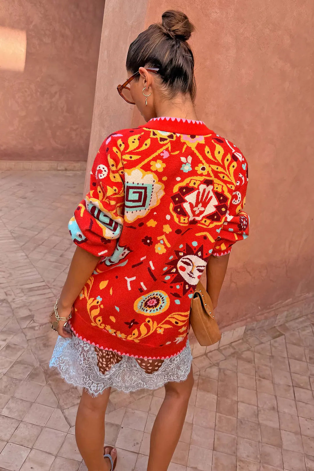 Never Fully Dressed Tomato Tapestry Martha Cardigan