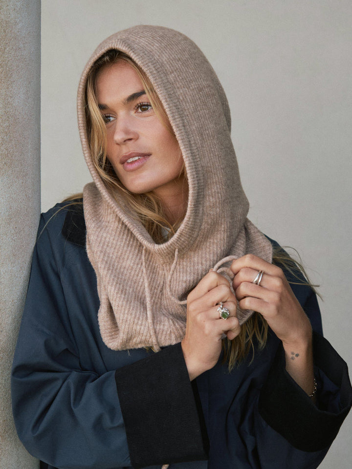 Neo Noir Madita Knit Balaclava Sand Melange